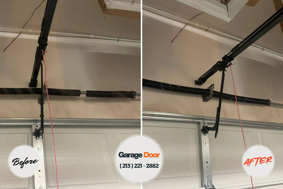 Before and after: garage door repair Summit, NJ